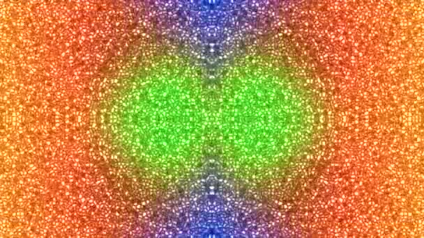 Hypnotické abstraktní mnohobarevné kaleidoskopické pozadí. Psychedelické vlnité animované tvary. — Stock video