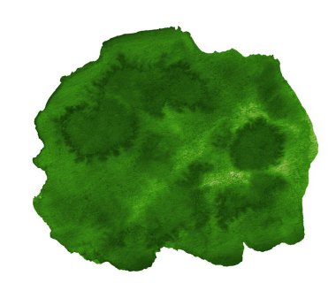 Güzel yeşil suluboya lekesi. Yaratıcılık için şablon.