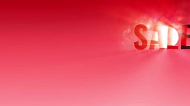 Animasyon metinler% 70 indirimli. Işık kaynağı ve bulutlarla dolu renkli bir arka plan. Boşluğu kopyala.