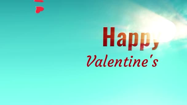 Texto animado Feliz día de San Valentín. Video felicitaciones por las vacaciones. — Vídeos de Stock