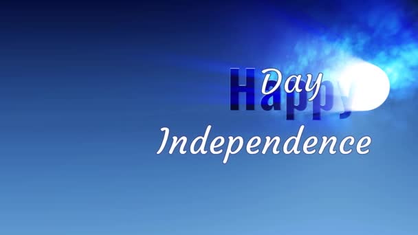 Texto animado Feliz Día de la Independencia. Video felicitaciones por las vacaciones. — Vídeos de Stock