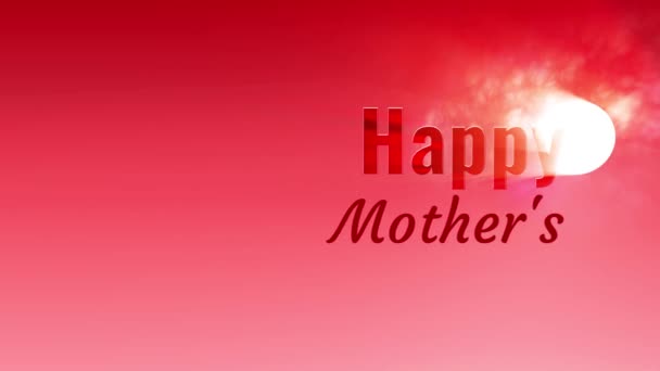 Texto animado Feliz Dia das Mães. Congratulações de vídeo com o feriado. — Vídeo de Stock