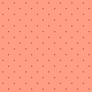 Kusursuz desen. Şeftali rengi arkaplanda küçük kırmızı noktalar. Tasarım için Pastel grafik dokusu. Vektör illüstrasyonu, EPS.