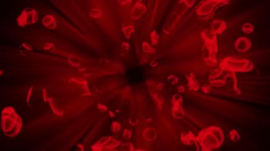 Yoğun burgundy psychedelic background, fraktal model, animasyon kırmızı baloncuklar, video döngüsü.