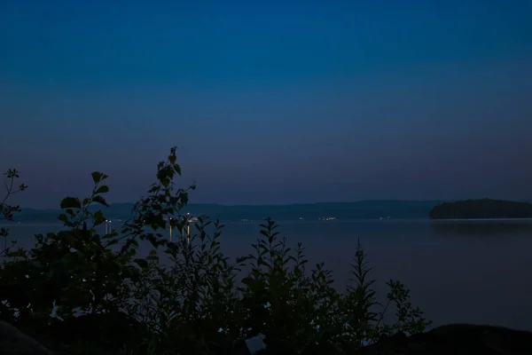 Lago Turgoyak Noite Noite Romântica Chelyabinsk Region Miass Rússia — Fotografia de Stock