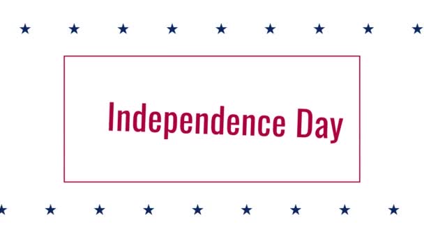 Анимационная надпись День независимости и 4 июля, видео поздравления с праздником. — стоковое видео