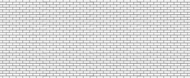 Açık gri tuğlalardan oluşan uzun bir duvar. Tasarım için soyut arkaplan. Mesaj için arka plan. Uzayı kopyala Panorama.