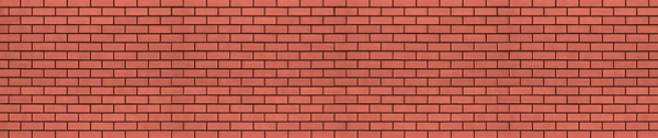 Long Red Brick Wall Abstract Background Design Backdrop Text Panorama — Stock Photo, Image