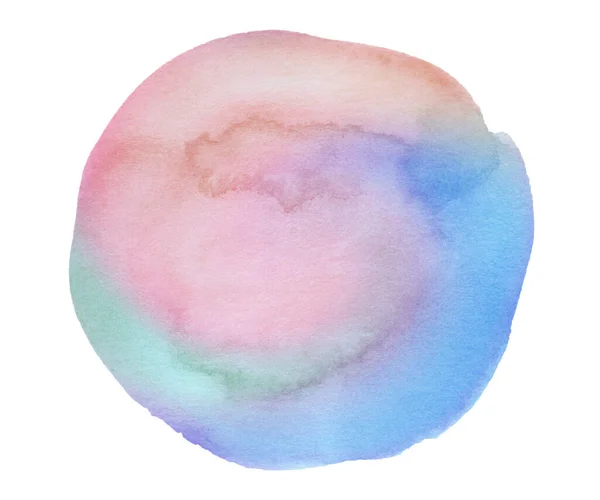 Acquerello Multicolore Cerchio Pastello Macchia Disegnata Mano Sfondo Logo Titolo — Foto Stock