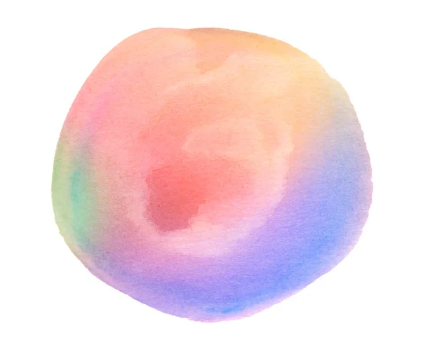 Tache Ronde Pastel Aquarelle Multicolore Point Dessiné Main Contexte Logo — Photo
