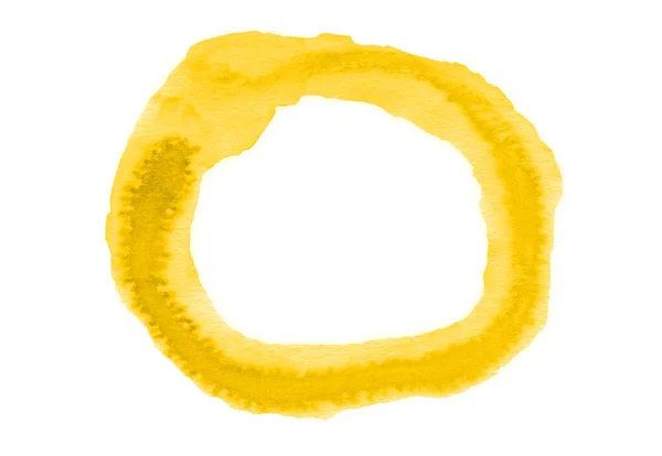 黄色の水彩丸枠 デザインの抽象的な背景 — ストック写真