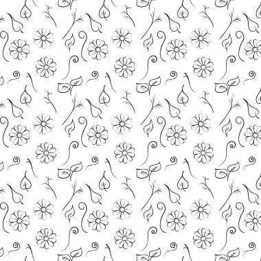 Çiçeklerin desenleri papatyalar çarşaflar ve dallar