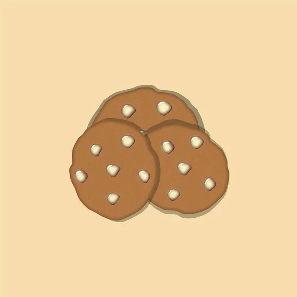 Tres galletas con caramelo. vector — Vector de stock