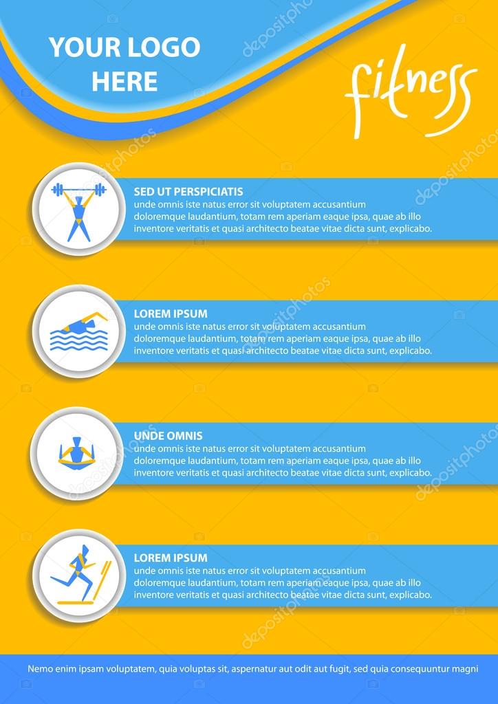 Abstract Creative concept vector background with fitness symbol