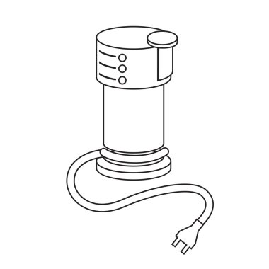 Lineer tarzda kahve evi vektör çizim yapmak için Kahve değirmeni elektrikli ev aleti.