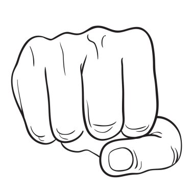 El başparmak parmak, sembol eller. Vektör çizim