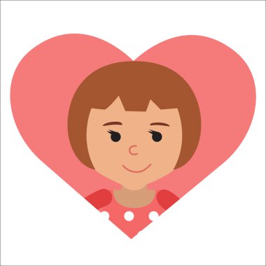 Kalpte simge küçük kız Vektör çizim