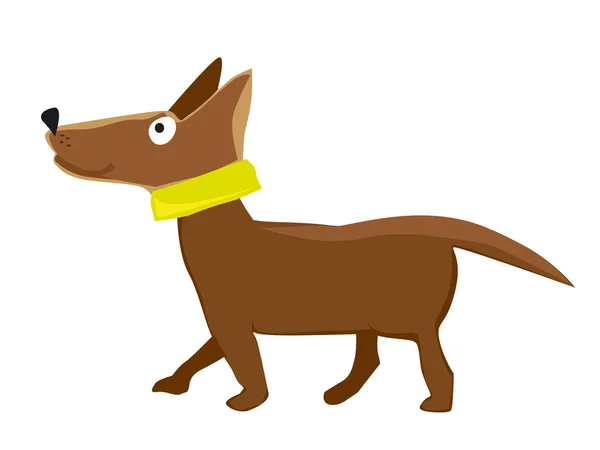 Hand drawn of walking brown dog — Stock Vector