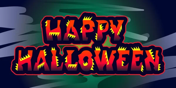 Feliz Halloween sinal feriado saudações impressão original. Ilustração vetorial para convite à festa . —  Vetores de Stock