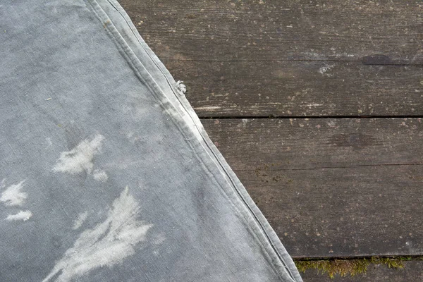 Gammal grov överlappning på ytan av vintage bord. Trä trasa två struktur rustik stil. — Stockfoto