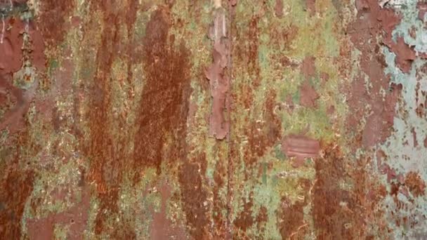 Background of rusty old painted surface. Steampunk concept. Panorama — Stock Video