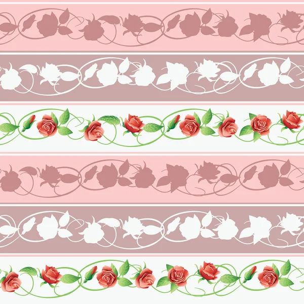 Vector seamless pattern with red roses. — Stock Vector