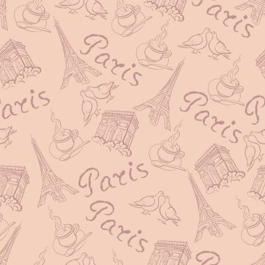 Paris vintage tarzı manzaraları ile vektör arka plan
