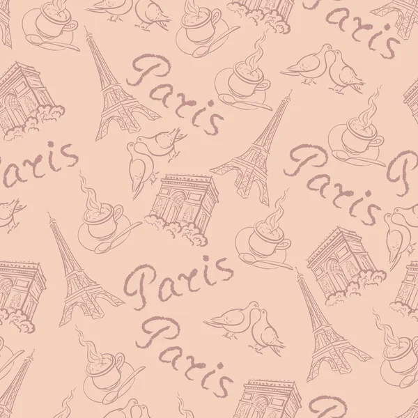 Вектор фону з визначними пам'ятками Парижа vintage стиль — стоковий вектор