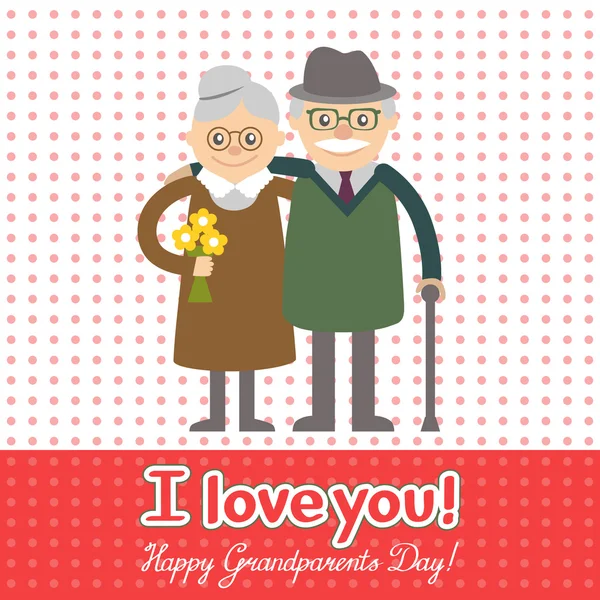 Векторная иллюстрация. Счастливого дня бабушки и дедушки . — стоковый вектор