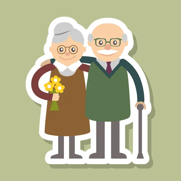 Векторная иллюстрация. Счастливого дня бабушки и дедушки . — стоковый вектор