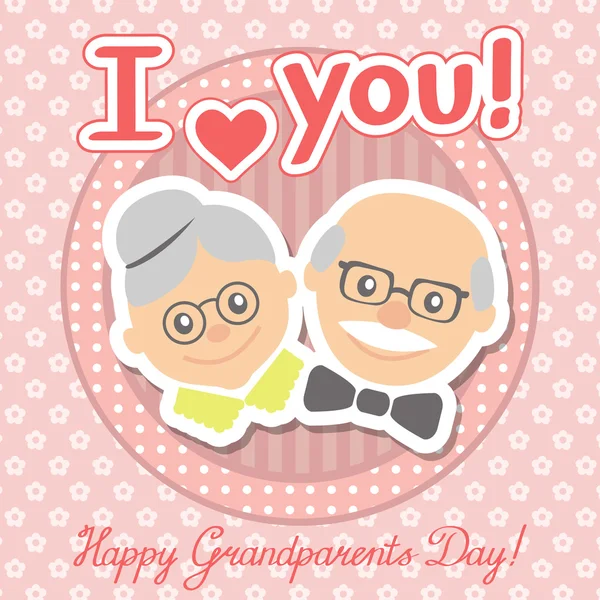 Векторні ілюстрації. Щасливий день бабусь і дідусів . — стоковий вектор