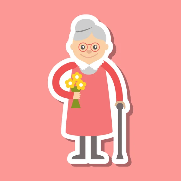 Vector illustration. Grandmother icon — Stock Vector