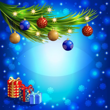 Vektör Noel tebrik kartı hediyeler ile