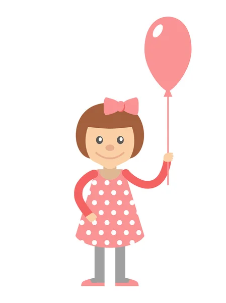 Dziewczynka z balonem w dłoni. — Wektor stockowy