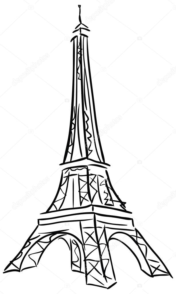 Vector illustration of Tower Eiffel. 