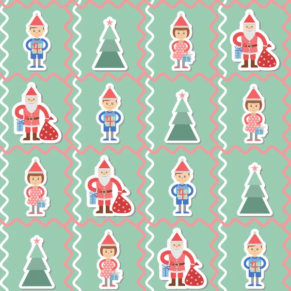 Vector navidad curso fondo con Santa — Vector de stock