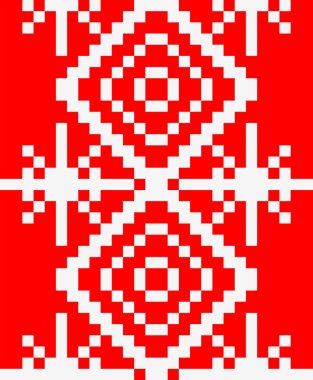 Örgü desen kar taneleri ile. Kırmızı kış arka plan.