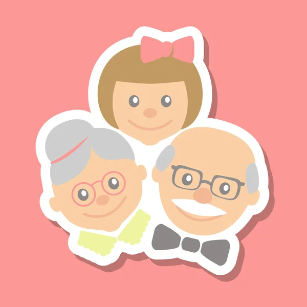 Abuelos y nieta — Vector de stock