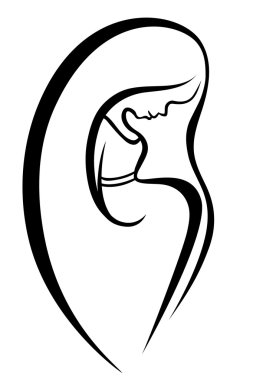 hamile kadın, stilize vektör simgesi