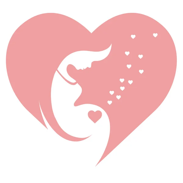 妊娠中の女性、様式化されたベクトル記号 — ストックベクタ