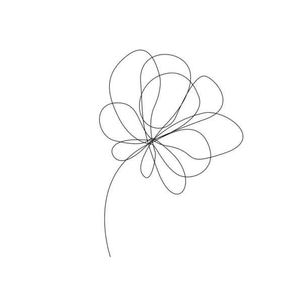 Flache lineare Kunst Blume Blatt für Dekoration Design — Stockvektor