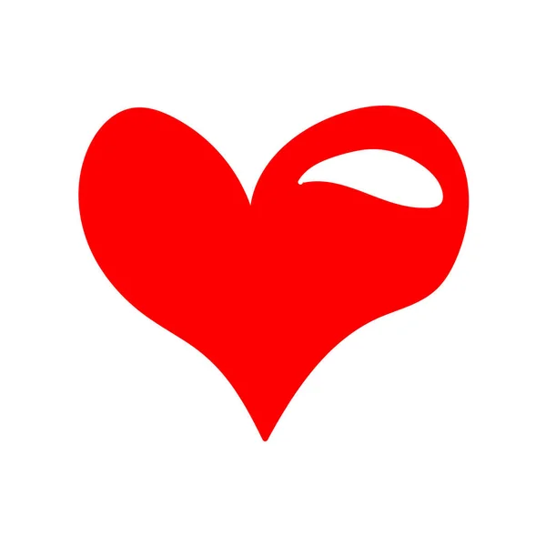 Beyaz arkaplanda kırmızı kalp vektörü.