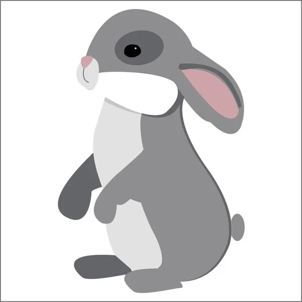 Bunte niedliche Kaninchen Karikatur auf weißem Hintergrund — Stockvektor