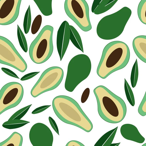 Pattern vector illustration fresh avocado — Stock Vector