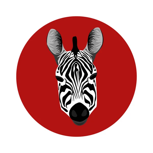 Zebra kop vector in mooie stijl — Stockvector