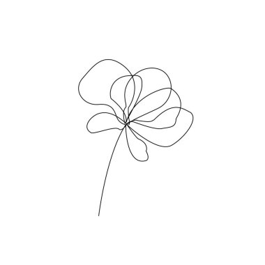 Dekorasyon tasarımı için düz doğrusal çiçek yaprağı