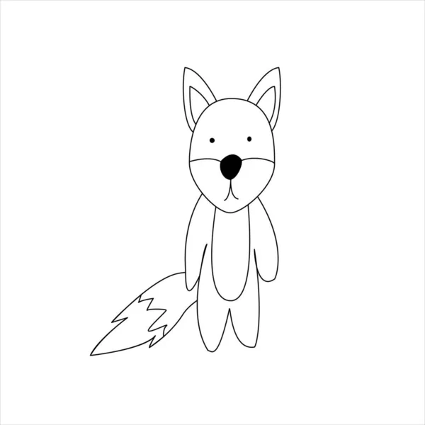 白底狐狸线形 — 图库矢量图片