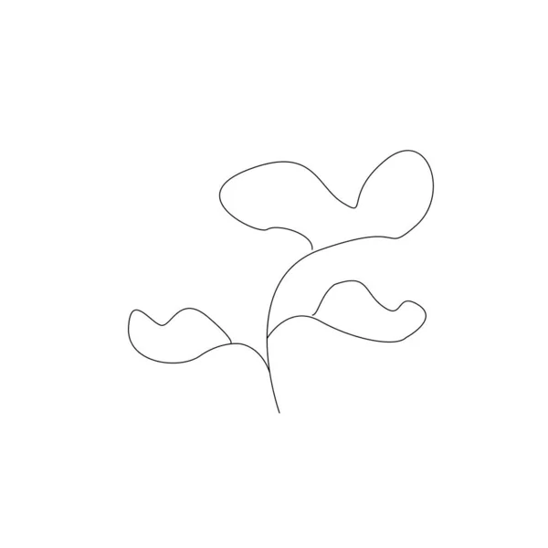 Плоский лінійний художній квітковий лист для прикраси дизайну — стоковий вектор