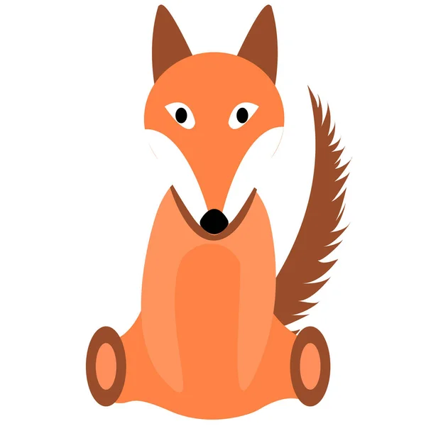 Liška na bílém pozadí ilustrace — Stockový vektor