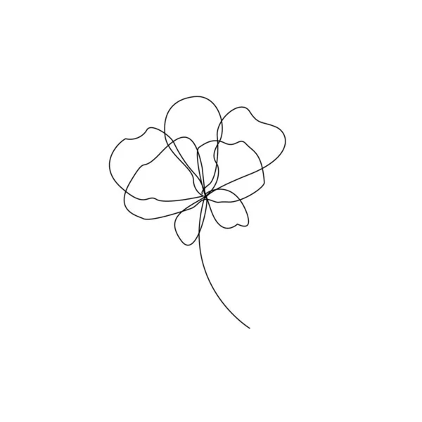 Επίπεδη γραμμική τέχνη φύλλο λουλούδι για διακόσμηση σχεδιασμό — Διανυσματικό Αρχείο